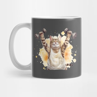 funny aerobic step cat in the gym Mug